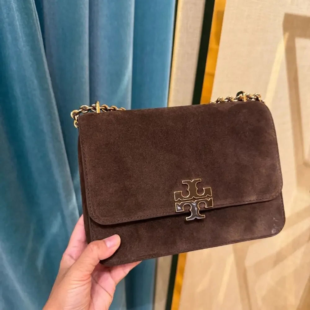 NEW‼️Tory Burch Britten Suede Small Shoulder Bag 180221 $650 Dark Cocoa